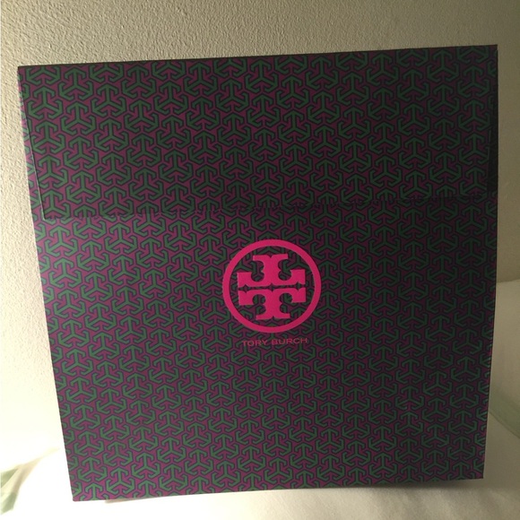 Tory Burch Shopping Bag Lot of 8 - pink bows purple & green pattern - Picture 2 of 6